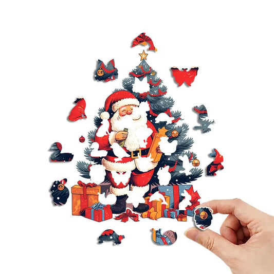 Houten figuren puzzel - Exquise patronen met kerstthema, uniek en persoonlijk