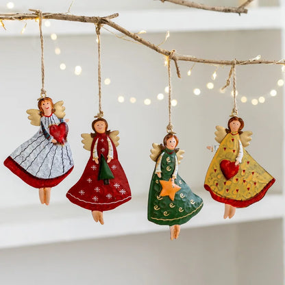 Kerst ornament voor Kerstboom - Retro Engel Meisje Decoratie
