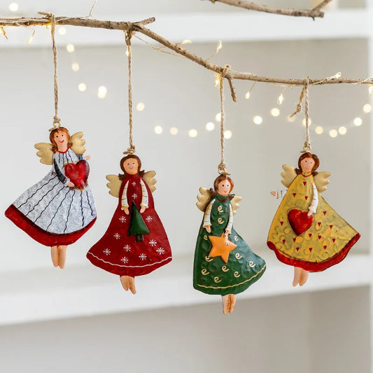 Kerst ornament voor Kerstboom - Retro Engel Meisje Decoratie