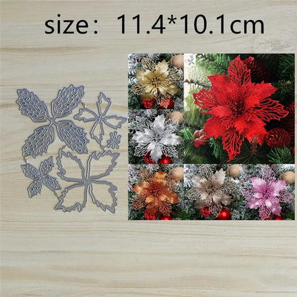 Snijmal 3D Rode Bloem Metaal Stencil voor Scrapbooking en Kaartdecoratie