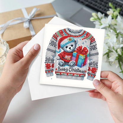 Diamond Painting Kerstkaarten set - Sweater Thema Wenskaarten 12 stuks