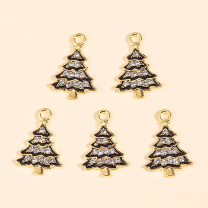Kerst hangers zirkonia kerstboom bedels voor sieraden en cadeaus - 10 stuks
