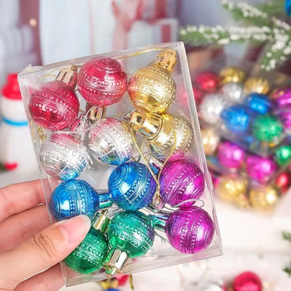 Kerstballen set mini 3CM – kleurrijke kerstdecoratie voor boom en huis