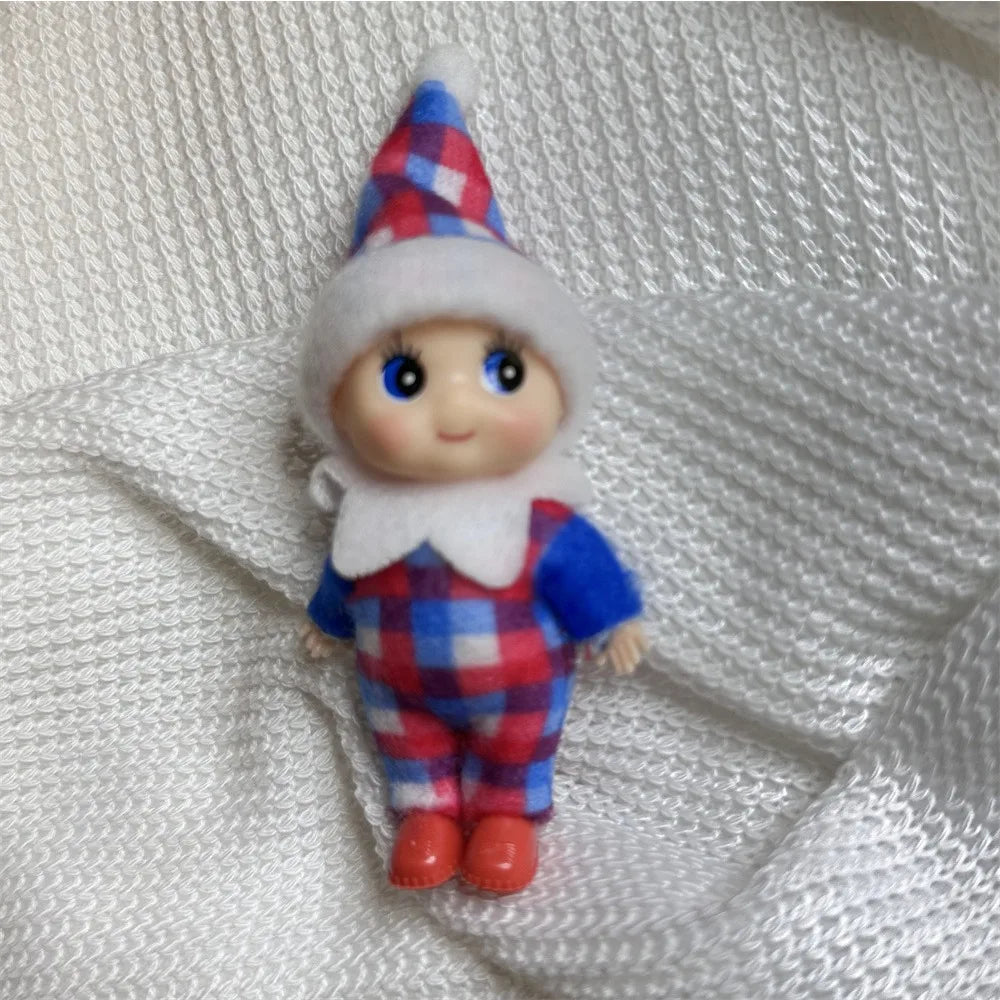 Kerst pop tweeling elf jongen en meisje – feestelijke mini decoratie