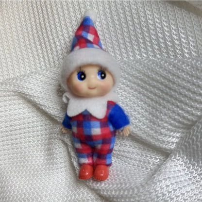 Kerst pop tweeling elf jongen en meisje – feestelijke mini decoratie