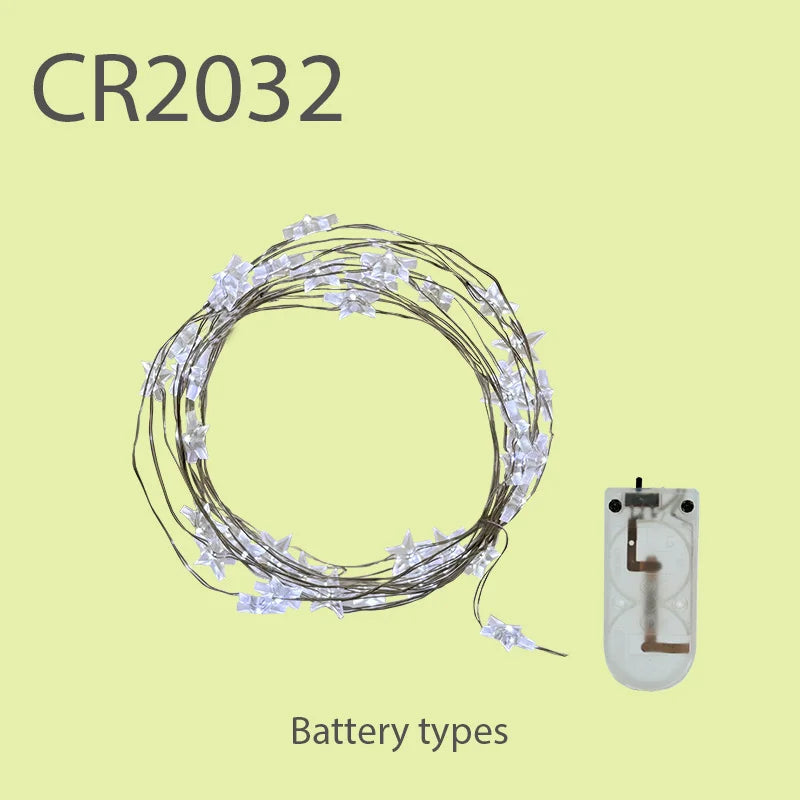 Kerst Lichtsnoer 4M Sterren Mini LED Sfeerverlichting op Batterijen – Binnen & Buiten