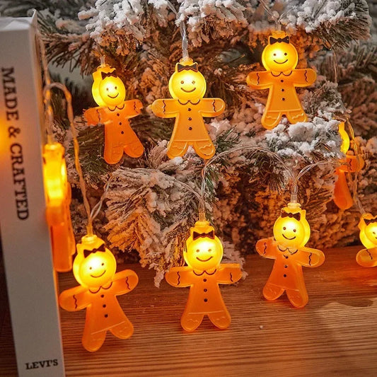 Gingerbread Man Kerstverlichting – 1,5m Slinger met Warm Lichtjes | Sfeervolle Decoratie voor Kerstboom, Huis & Feest