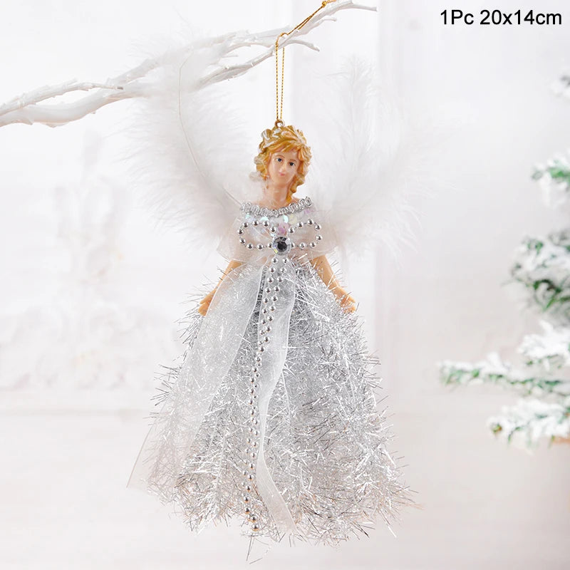 Kerstboom ornament sneeuwvlok engel hert hangdecoratie voor feestdagen