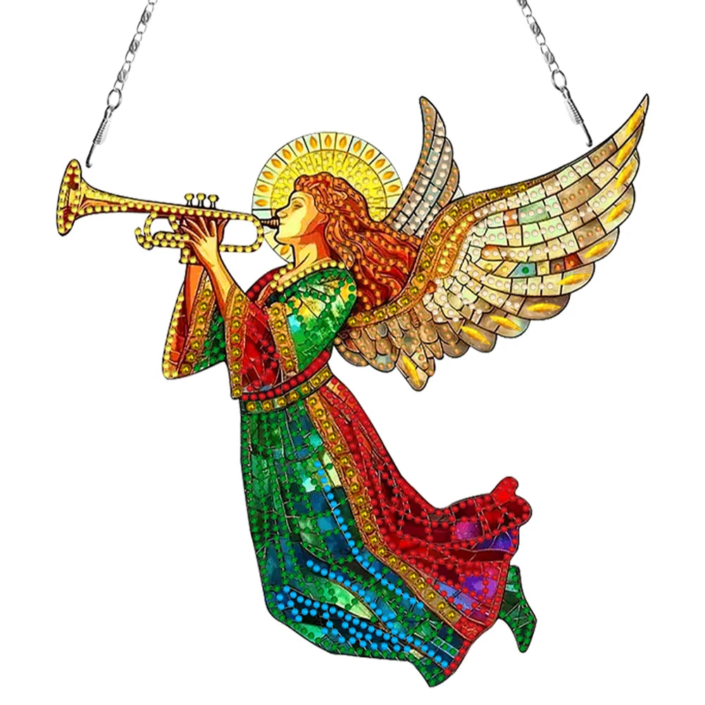 Diamond Painting Kerstkrans Acryl Raamhanger met Strass Steentjes - KJ0478