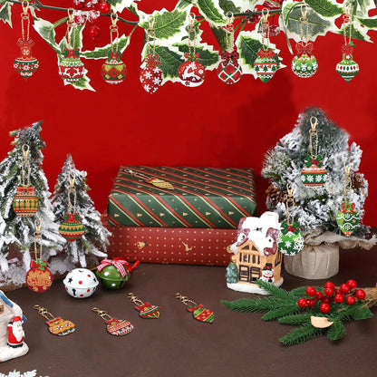 Diamond Painting Kerst Sleutelhangers – 20 sets Dubbelzijdige Kerstballen