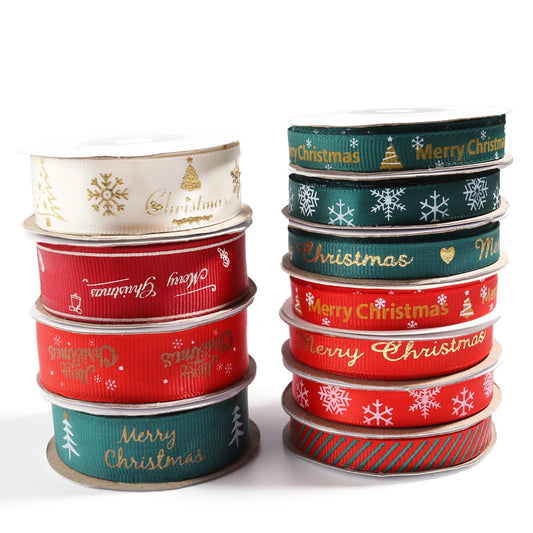 Kerst cadeau lint – 10 meter polyester lint 10mm/20mm bedrukt voor decoratie & inpakken