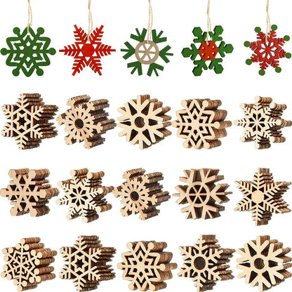 Houten figuur om zelf te kleuren/schilderen – Kerstversiering 10 stuks
