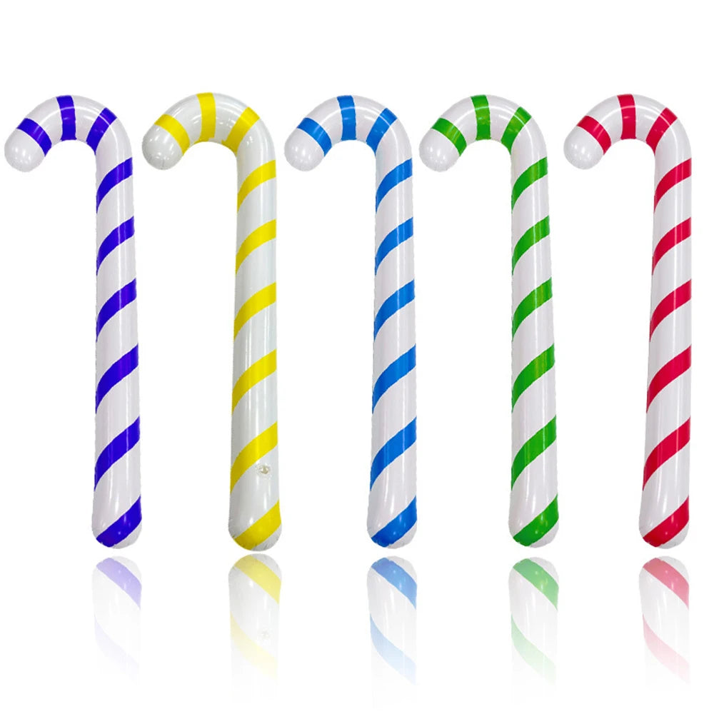 Opblaasbare kerstsuikerstok in feestelijke kleuren voor buiten en binnen