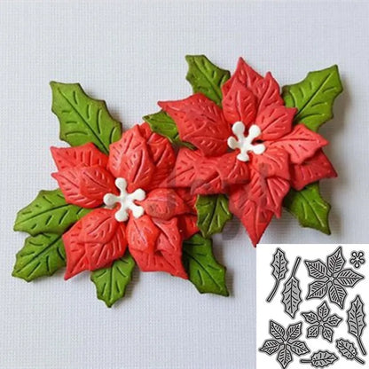 Snijmal kerstbloem metalen stencils voor kaarten en scrapbooking