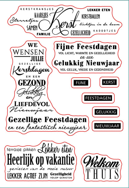 Stempel transparante siliconen rubberen sheet - Nederlandse Woorden & Patronen