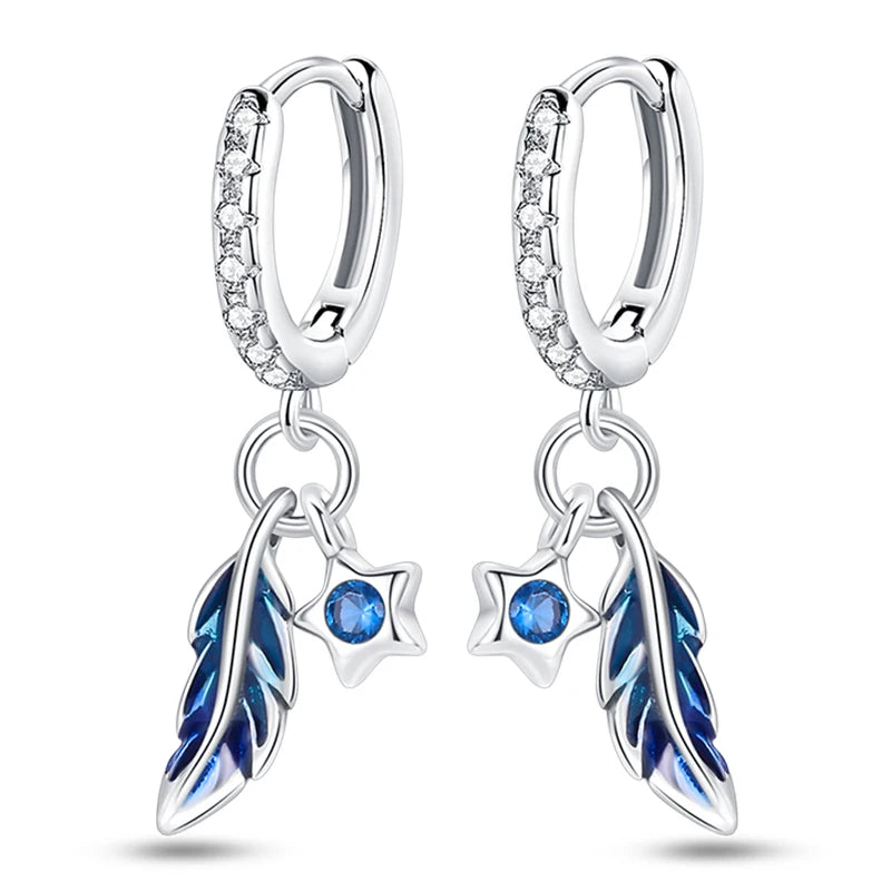 Kerst oorbellen 925 zilver sneeuwvlok met fonkelende zirkonia