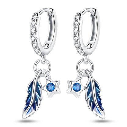 Kerst oorbellen 925 zilver sneeuwvlok met fonkelende zirkonia