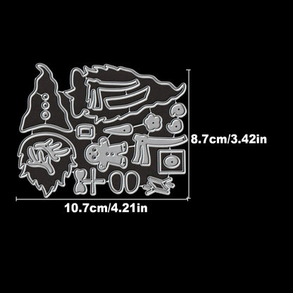 Snijmal Kerst Gnomes Metaal voor Scrapbooking - opbouw snijmal