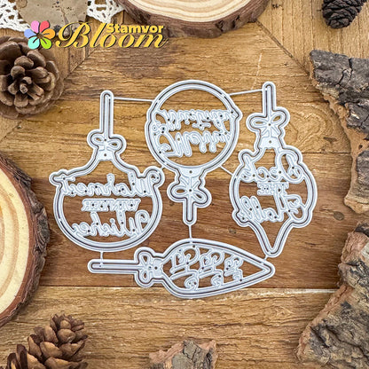 Snijmal Kerstklokken en Tekst voor Scrapbooking en Kaarten Maken