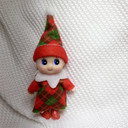 Kerst pop tweeling elf jongen en meisje – feestelijke mini decoratie