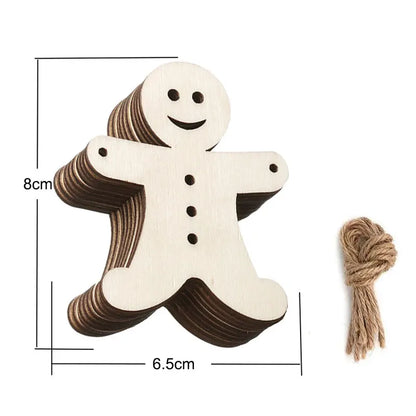 Houten figuur om zelf te kleuren/schilderen – Kerstversiering 10 stuks