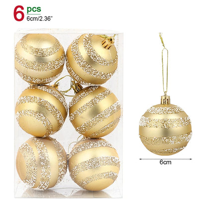 Kerstballen set rood, groen, wit en goud 6 stuks 6 cm voor kerstboomdecoratie