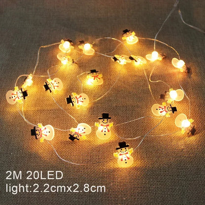 Verlichte Kerst slinger met Kerstman en Sneeuwpop LED lichtsnoer voor feestelijke decoratie