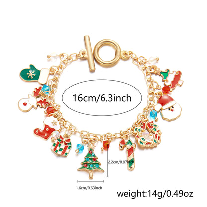 Kerst armband met kerstman, boom en rendier bedels voor dames