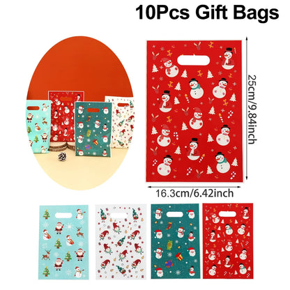 Kerst cadeauverpakking cadeautasjes met sneeuwpop ontwerp in diverse kleuren