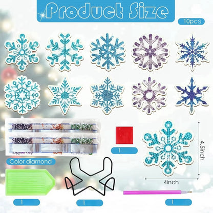 Diamond Painting Onderzetters Kerst – Set van 10 met Houder