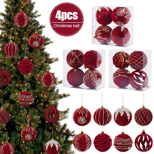 Kerstballen set rood glanzend 8cm voor feestelijke boomdecoratie