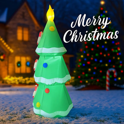 Opblaasbaar Kerst ornament ster kerstboom met LED verlichting voor binnen en buiten 160cm