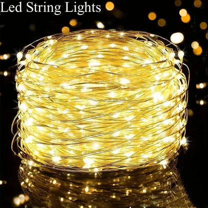 Kerst Lichtsnoer 1 Stuks LED Draadlamp op Batterijen – Waterdicht voor Buiten