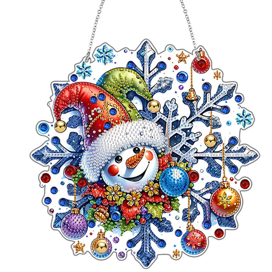 Diamond Painting Kerstkrans Acryl Raamhanger met Strass Steentjes - GH380