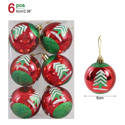 Kerstballen set rood, groen, wit en goud 6 stuks 6 cm voor kerstboomdecoratie