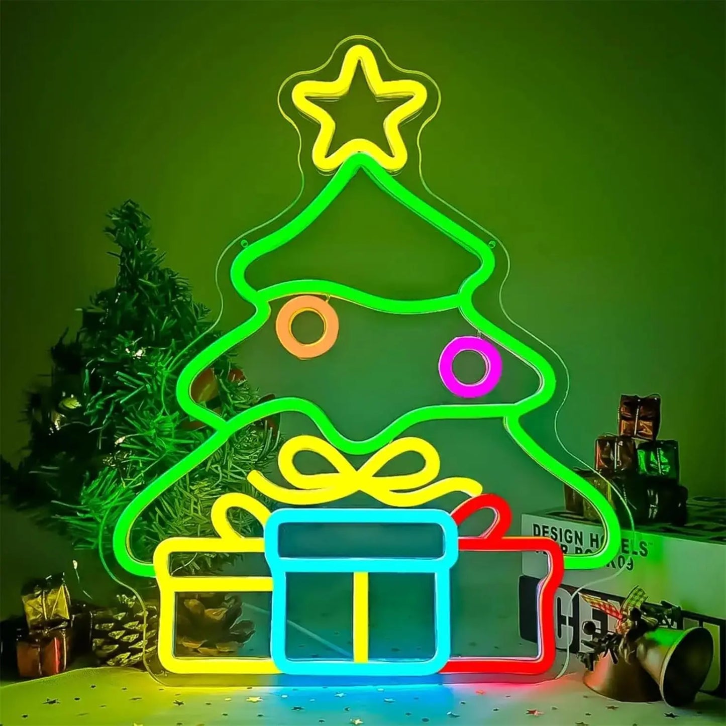 Kerst lamp neon boom met USB dimmer – sfeervolle LED kerstverlichting