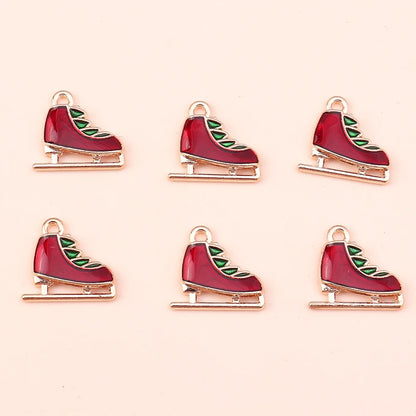 Kerst hangers mix sneeuwpop, Kerstman en meer emaille bedels voor sieraden - 10 stuks