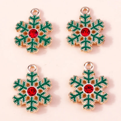 Kersthanger voor ketting of armband sneeuwvlok bedels emaille 20 stuks