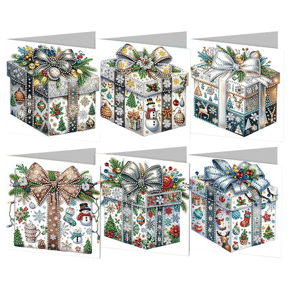 Diamond Painting Kerstkaarten set 6 stuks met strass en accessoires