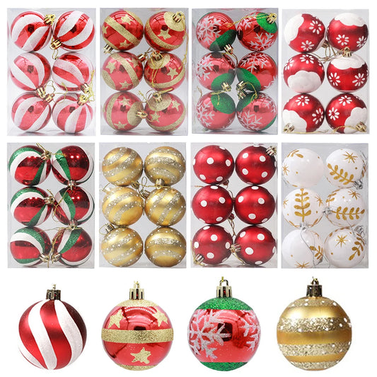 Kerstballen set glitter goud wit rood – 6cm kerstboom decoratie