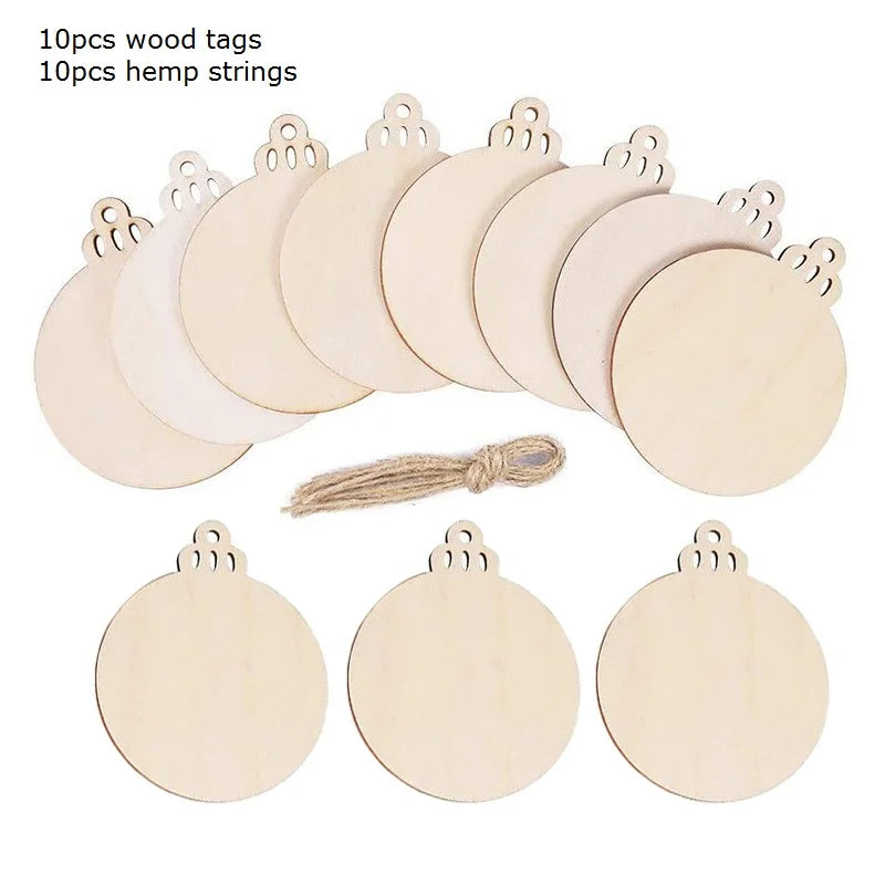 Houten figuur om zelf te schilderen/kleuren – kersthanger set 5/10/20 stuks – 6,5 cm