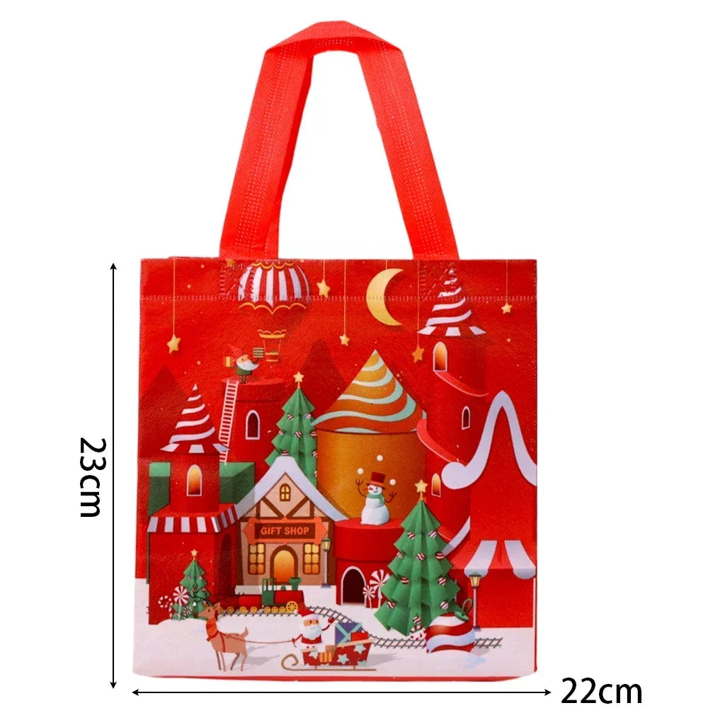 Kerst cadeau verpakking – Herbruikbare stoffen tas met kerstman of sneeuwpop ontwerp