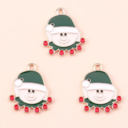 Kerst hangers mix sneeuwpop, Kerstman en meer emaille bedels voor sieraden - 10 stuks