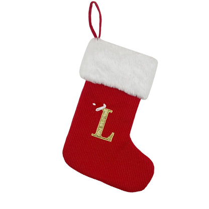 Kerstsokken alfabet breiwerk als kerstboomornament en decoratie