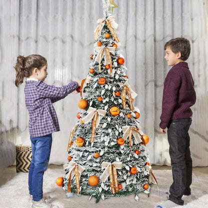 Opvouwbare Kerstboom 150cm met Versiering – Compact & Eenvoudig op te zetten