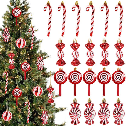 Kerstboom ornament set rood ster sneeuwvlok kerstballen decoratie - 6 stuks