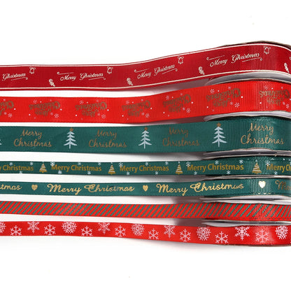 Kerst cadeau lint – 10 meter polyester lint 10mm/20mm bedrukt voor decoratie & inpakken