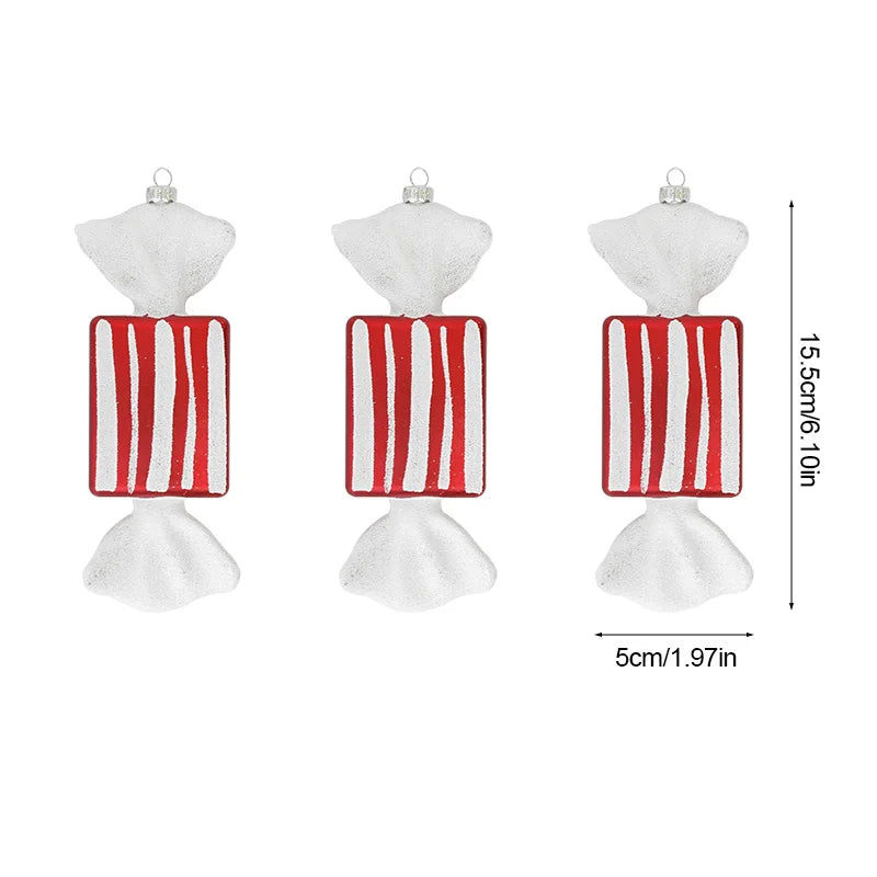 Kerstballen set – Grote Lolly & Rood-Wit Suikerstok Hangers voor Kerstboom