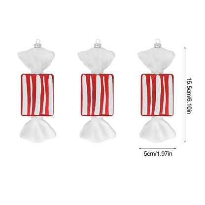 Kerstballen set – Grote Lolly & Rood-Wit Suikerstok Hangers voor Kerstboom