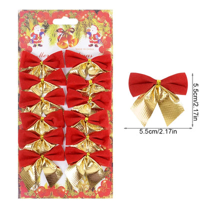 Kerstboom ornamenten rode, zilveren en gouden strikjes set 12/24 stuks